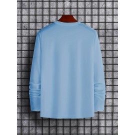 3pcs faith letter print new Men's round neck long-sleeved T-shirt casual sports breathable top multi-pack autumn and winter Men's clothing comfortable loose fashion street trendy warm sweater set as a gift suitable for outdoor sports