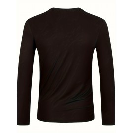 3pcs faith letter print new Men's round neck long-sleeved T-shirt casual sports breathable top multi-pack autumn and winter Men's clothing comfortable loose fashion street trendy warm sweater set as a gift suitable for outdoor sports