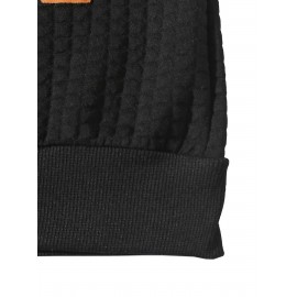 3pcs Men's Casual Waffle Knit Jacquard Hoodie Set - Long Sleeve Pullover with Side Zipper Detail, Perfect for Daily Commute, Outdoor Sports, and Beach Vacations