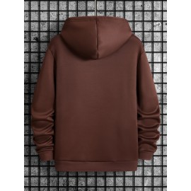 Men's Jesus The Way Truth Life John 14:6 Scripture Hoodie - Brown with Bold Yellow Lettering, Casual Pullover Hooded Sweatshirt, Regular Fit Autumn Winter Comfortable Religious Apparel