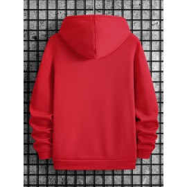 [Men's Cross Print Hooded Sweatshirt] Black Men's 