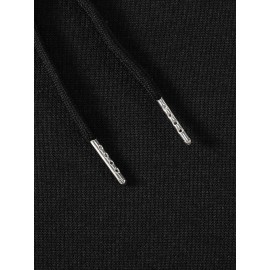 [Men's Cross Print Hooded Sweatshirt] Black Men's 