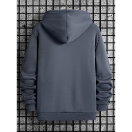 [Men's Cross Print Hooded Sweatshirt] Black Men's 