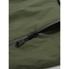 Men's Windproof Hooded Jacket - Casual Outdoor Pullover with Zipper Pockets, Long Sleeve, Machine Washable, Green Polyester Fabric for Spring/Fall, Windbreaker Jacket